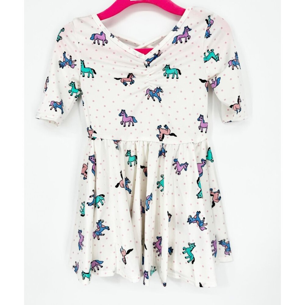Dotdotsmile Girls Size 12/24 Months Ballerina Dress Multi Color Horses NWT